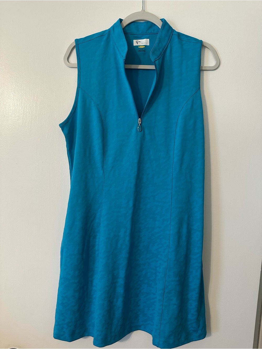 Sleeveless Teal Zip Front Dress